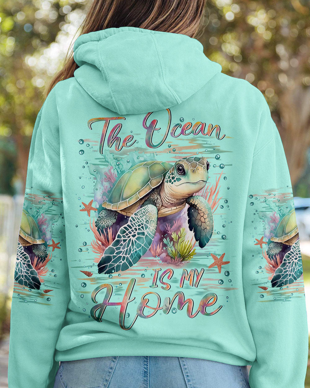 BLISSCORNERS THE OCEAN IS MY HOME TURTLE ALL OVER PRINT