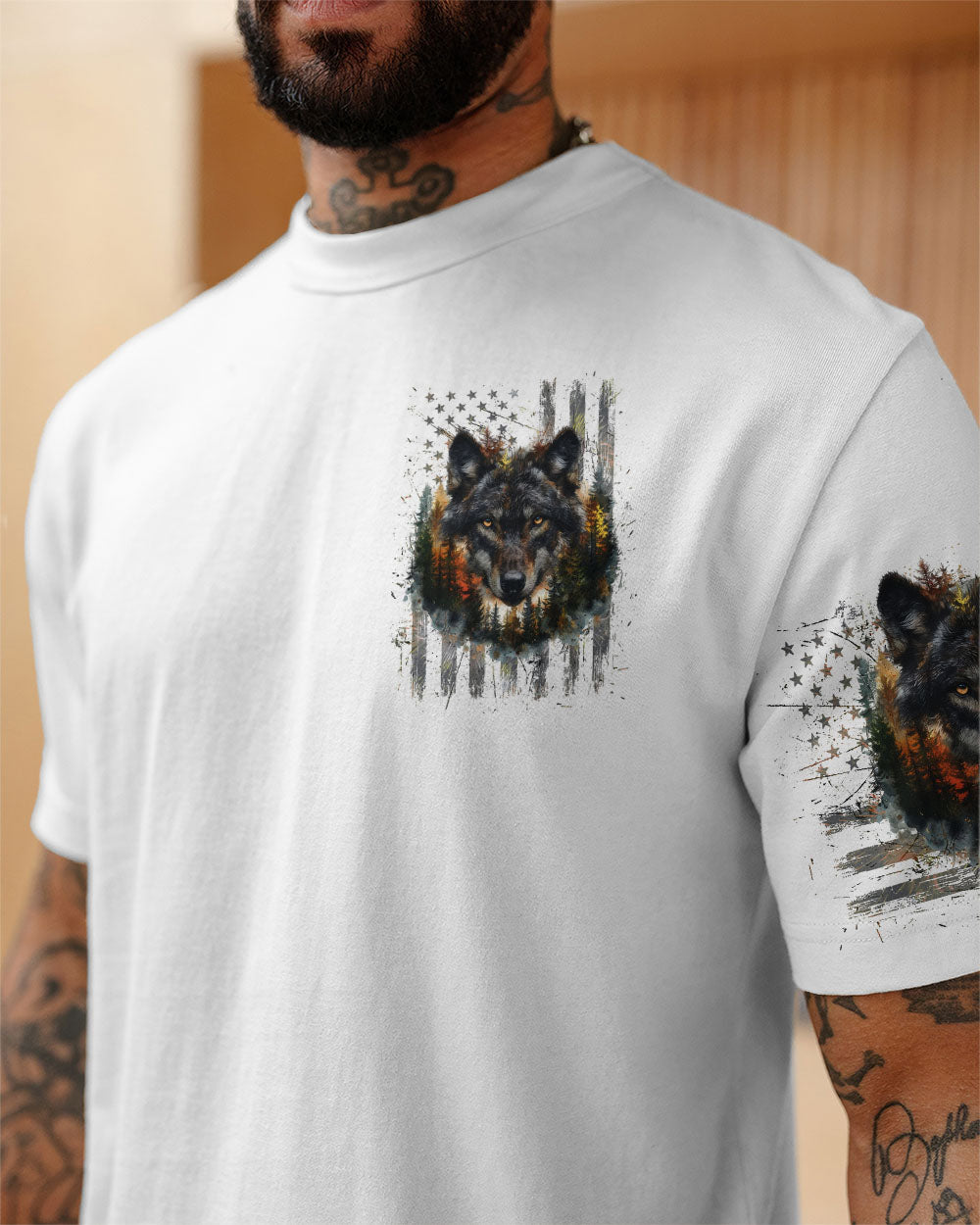 BLISSCORNERS THE CLOSER I GET TO NATURE WOLF ALL OVER PRINT