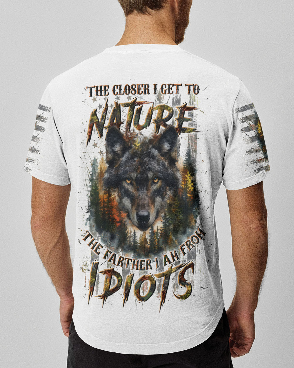 BLISSCORNERS THE CLOSER I GET TO NATURE WOLF ALL OVER PRINT