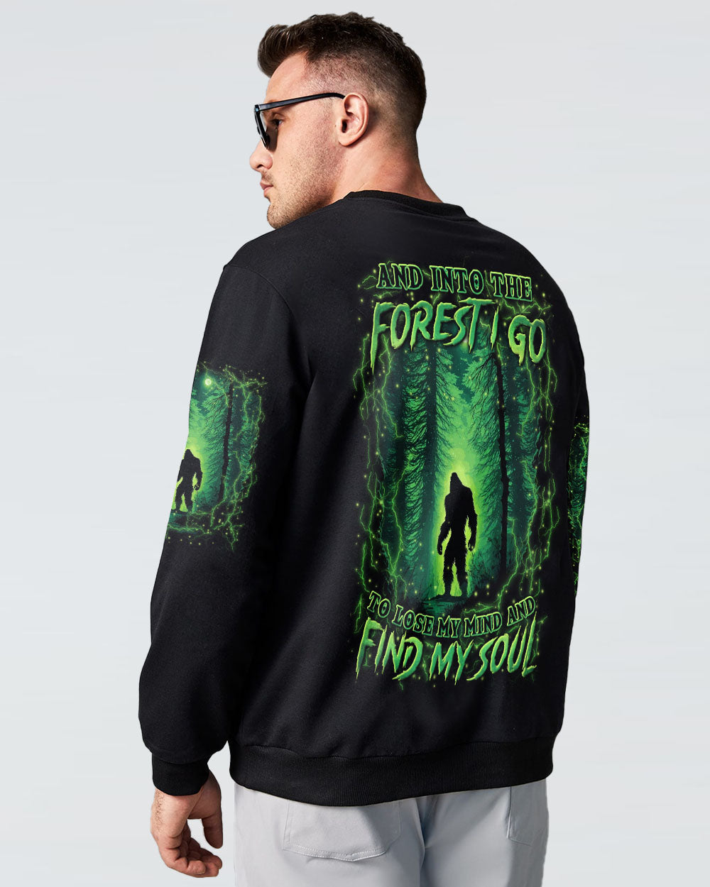 BLISSCORNERS AND INTO THE FOREST I GO BIGFOOT ALL OVER PRINT