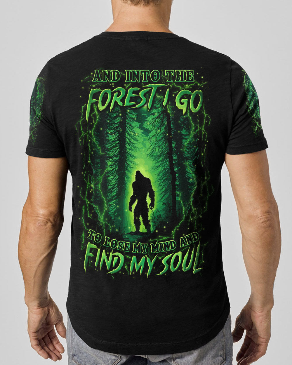 BLISSCORNERS AND INTO THE FOREST I GO BIGFOOT ALL OVER PRINT