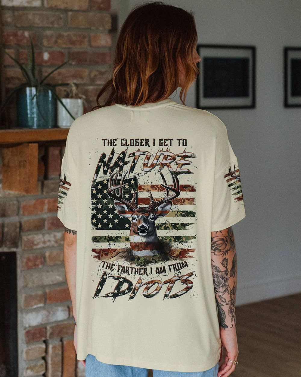 BLISSCORNERS THE CLOSER I GET TO NATURE DEER ALL OVER PRINT