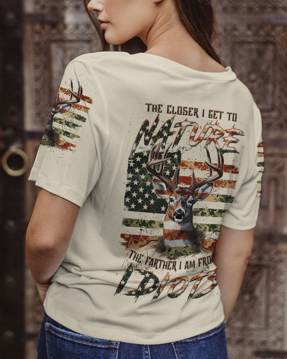 BLISSCORNERS THE CLOSER I GET TO NATURE DEER ALL OVER PRINT