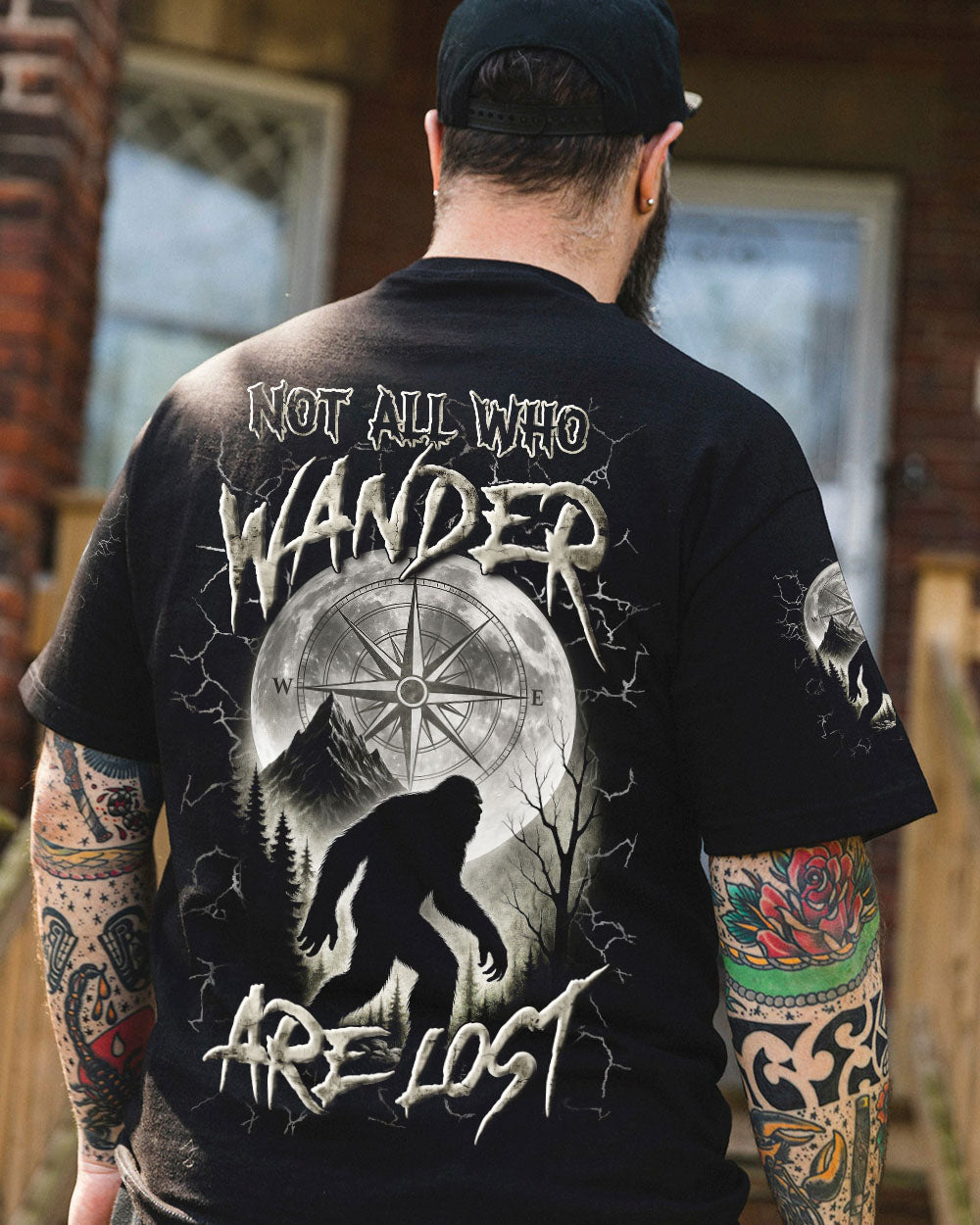 BLISSCORNERS NOT ALL WHO WANDER ARE LOST BIGFOOT ALL OVER PRINT