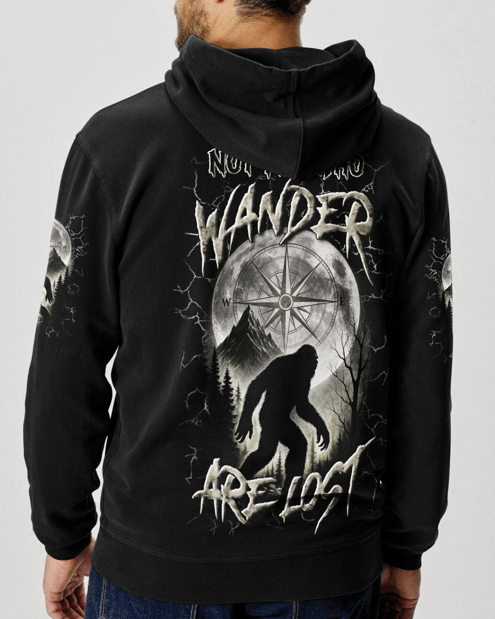 BLISSCORNERS NOT ALL WHO WANDER ARE LOST BIGFOOT ALL OVER PRINT
