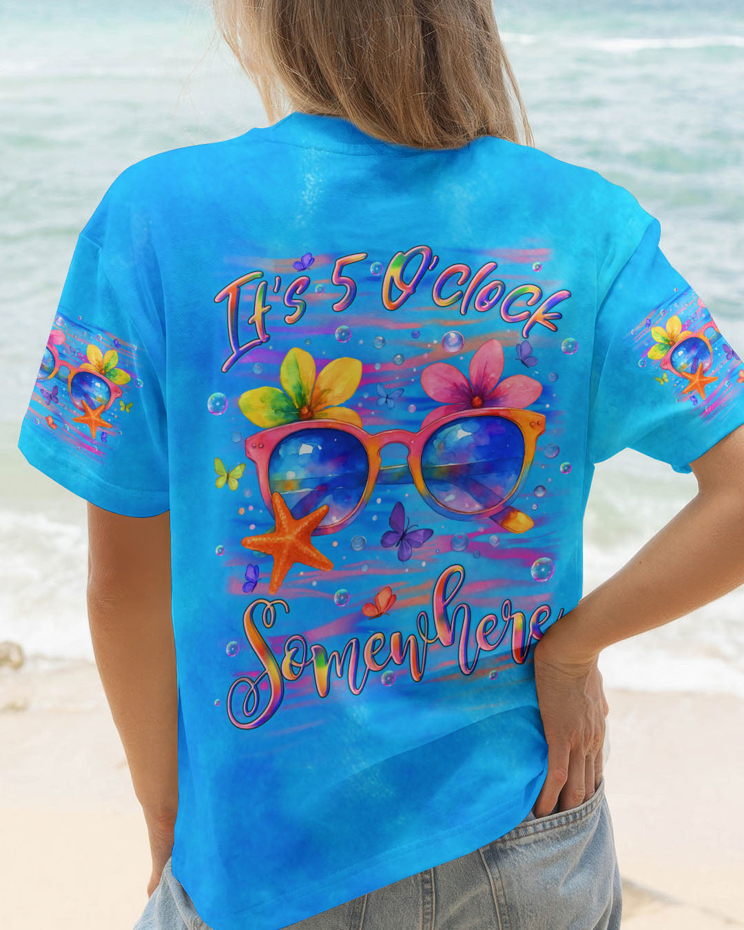BLISSCORNERS IT'S 5 O'CLOCK SOMEWHERE ALL OVER PRINT
