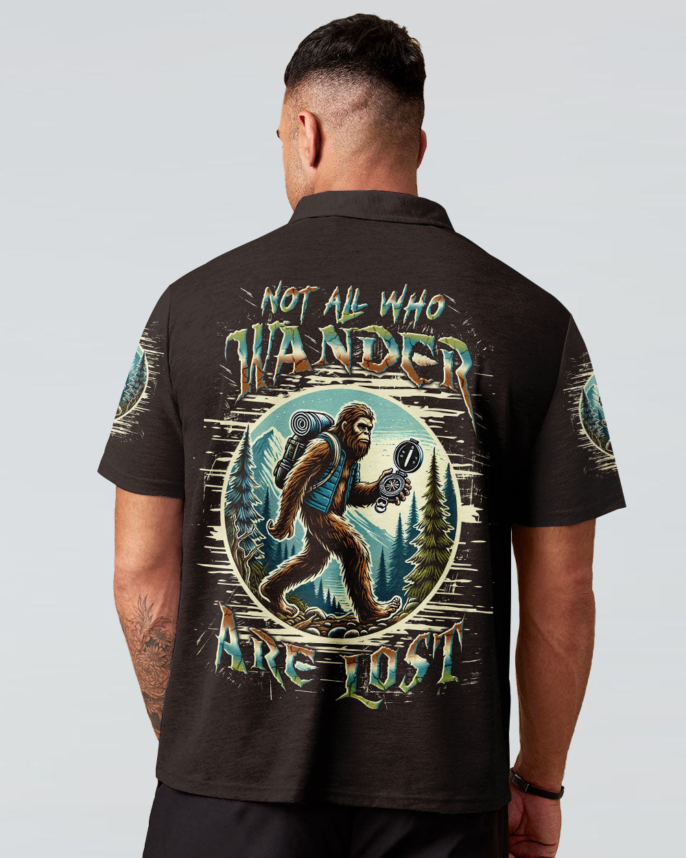 BLISSCORNERS NOT ALL WHO WANDER ARE LOST BIGFOOT ALL OVER PRINT