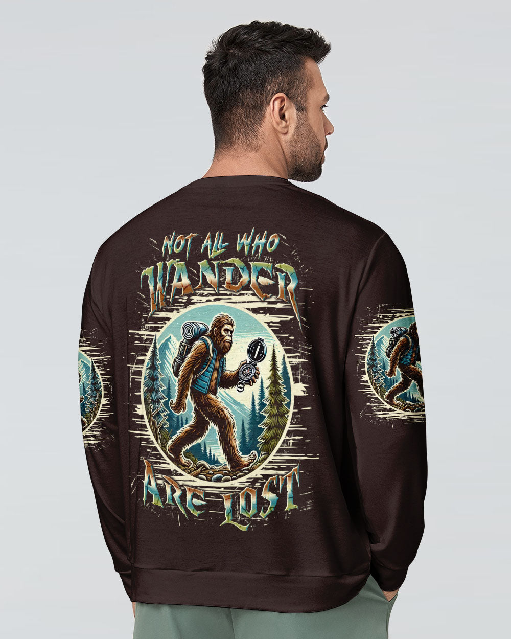 BLISSCORNERS NOT ALL WHO WANDER ARE LOST BIGFOOT ALL OVER PRINT