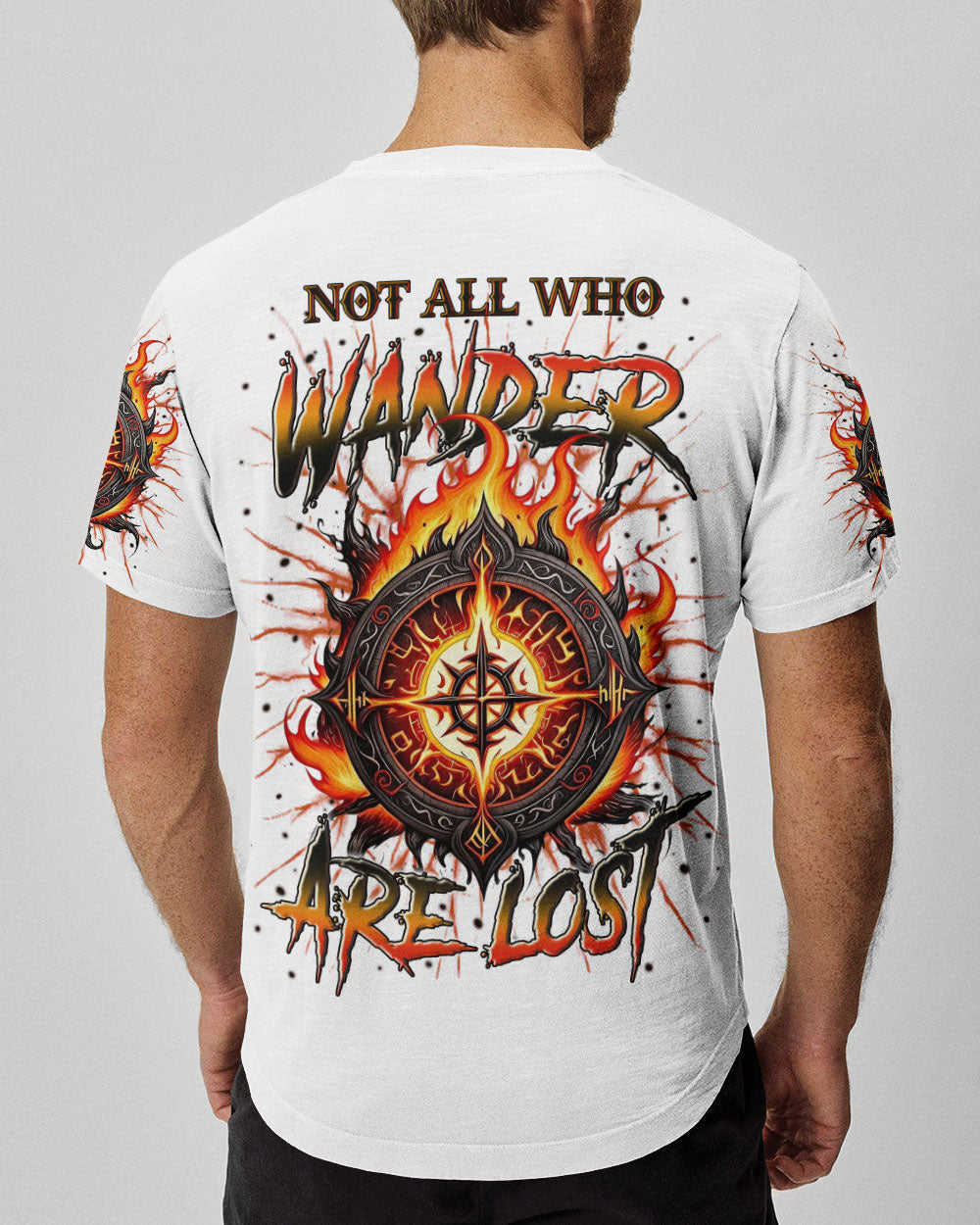 BLISSCORNERS NOT ALL WHO WANDER ARE LOST COMPASS FIRE ALL OVER PRINT