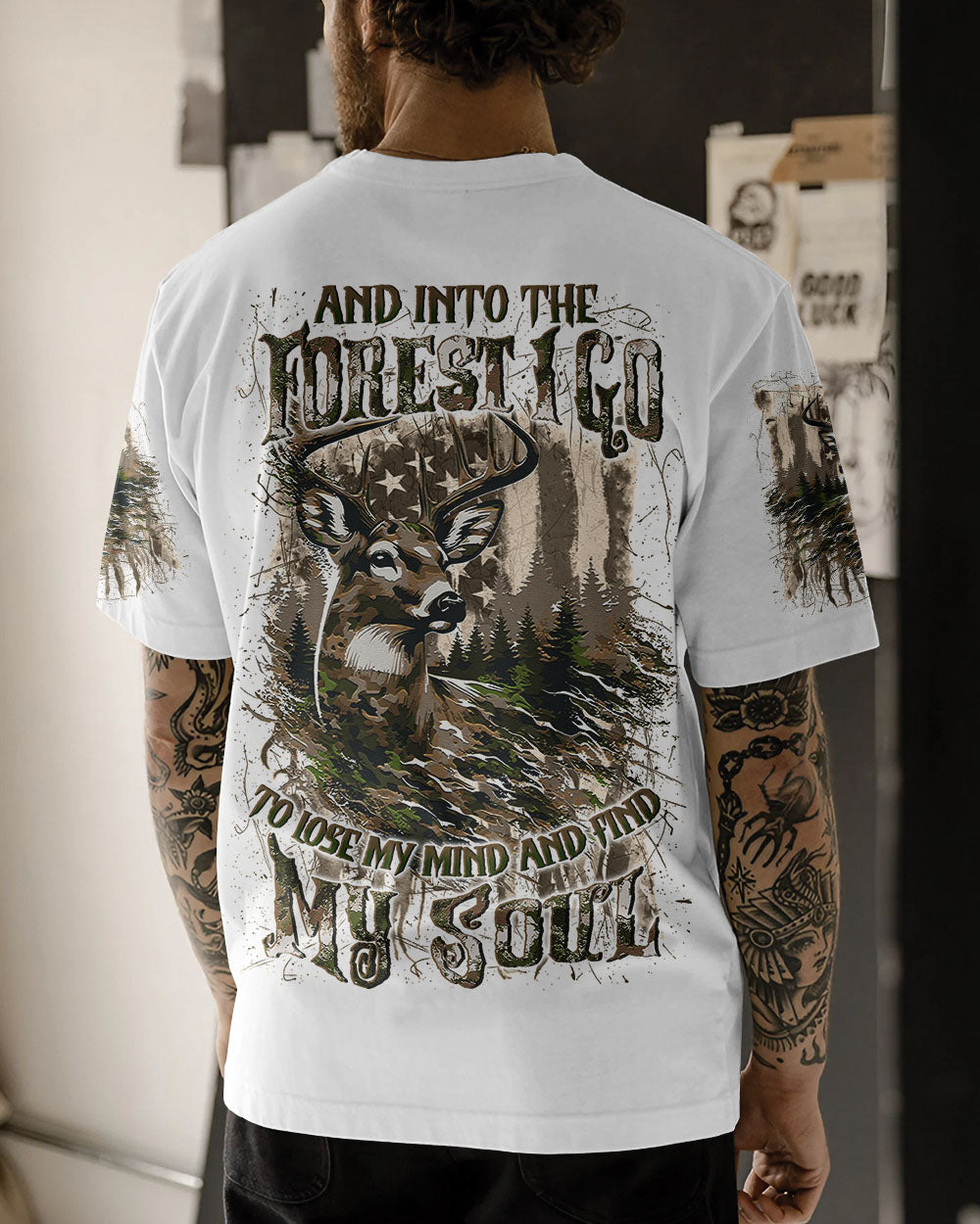 BLISSCORNERS AND INTO THE FOREST I GO DEER ALL OVER PRINT