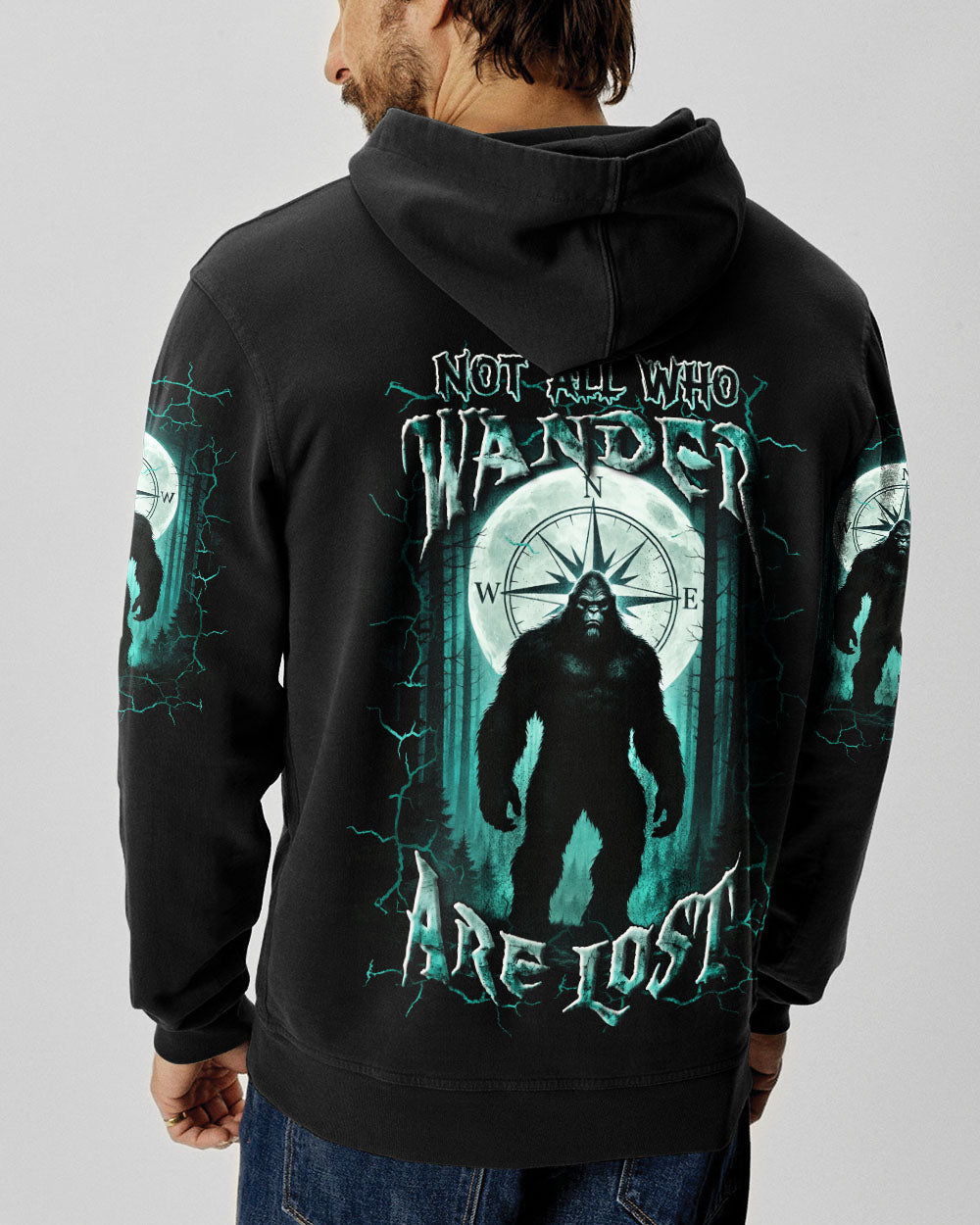 BLISSCORNERS NOT ALL WHO WANDER ARE LOST BIGFOOT ALL OVER PRINT