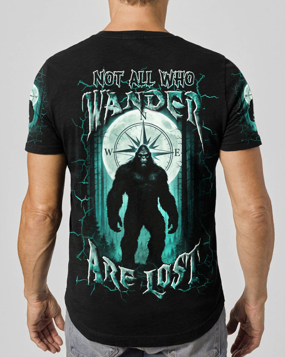 BLISSCORNERS NOT ALL WHO WANDER ARE LOST BIGFOOT ALL OVER PRINT