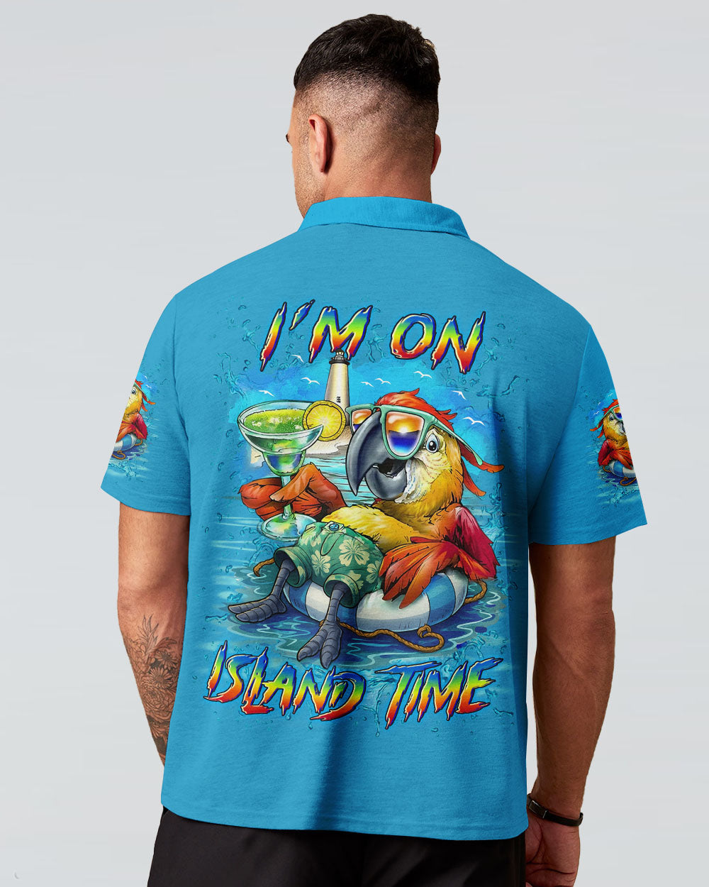 BLISSCORNERS I'M ON ISLAND TIME PARROT ALL OVER PRINT