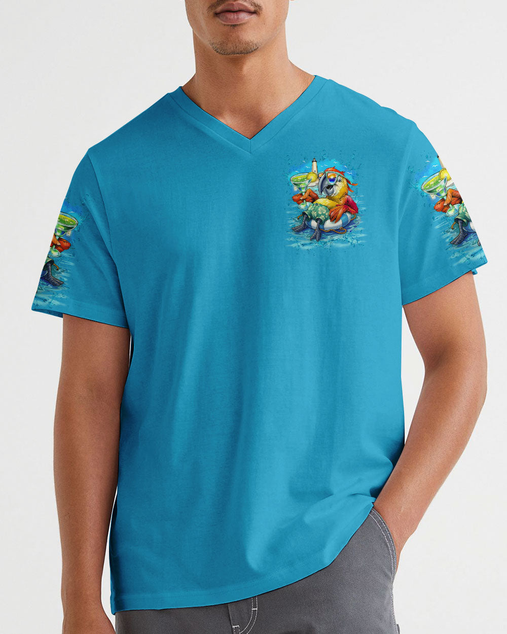 BLISSCORNERS I'M ON ISLAND TIME PARROT ALL OVER PRINT