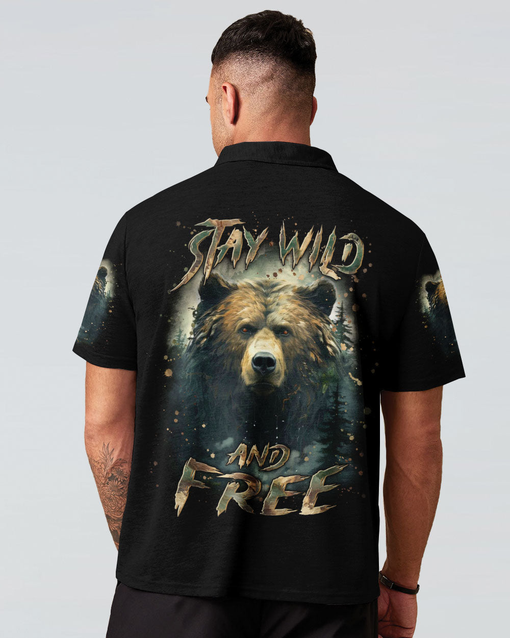 BLISSCORNERS STAY WILD AND FREE BEAR ALL OVER PRINT
