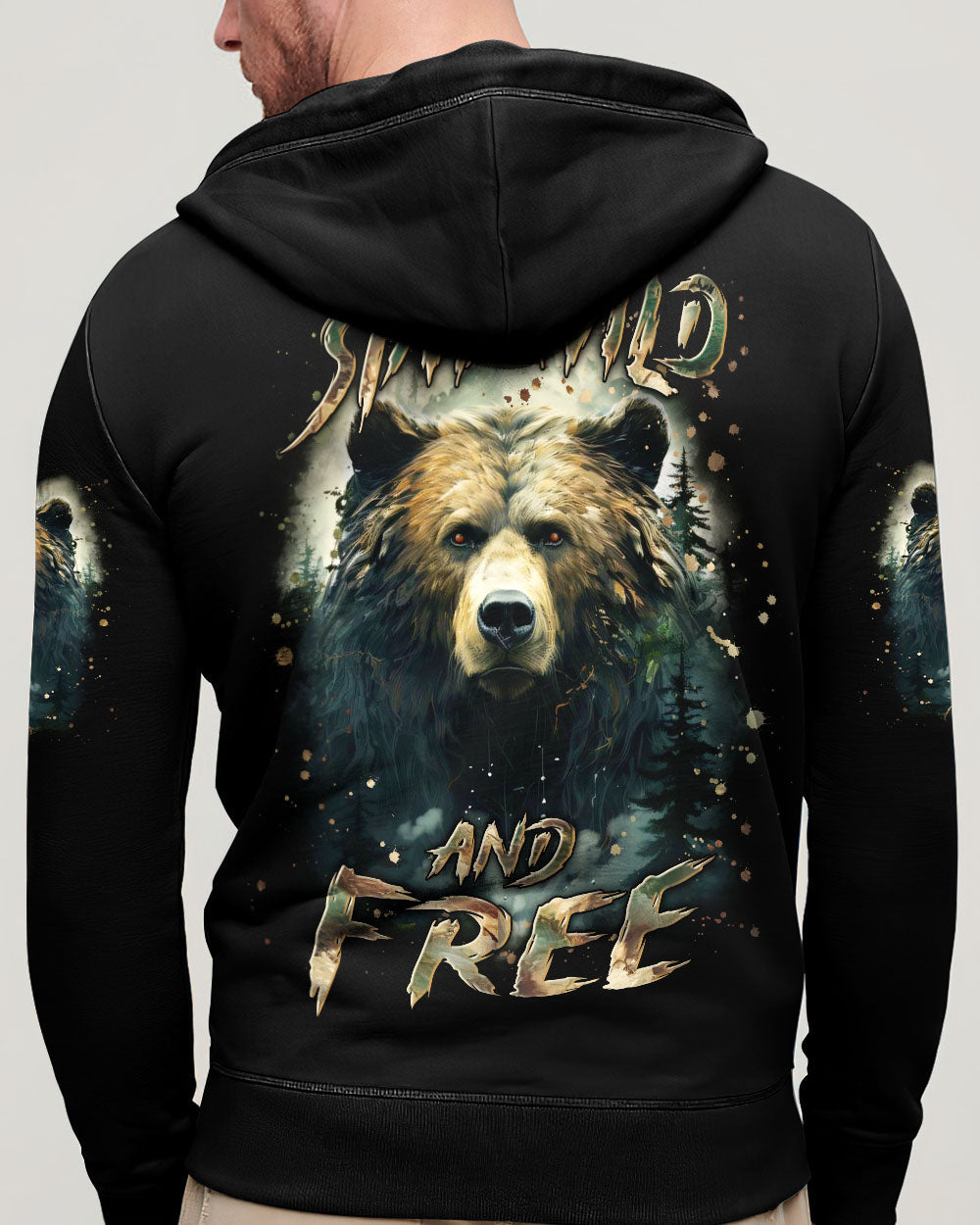 BLISSCORNERS STAY WILD AND FREE BEAR ALL OVER PRINT