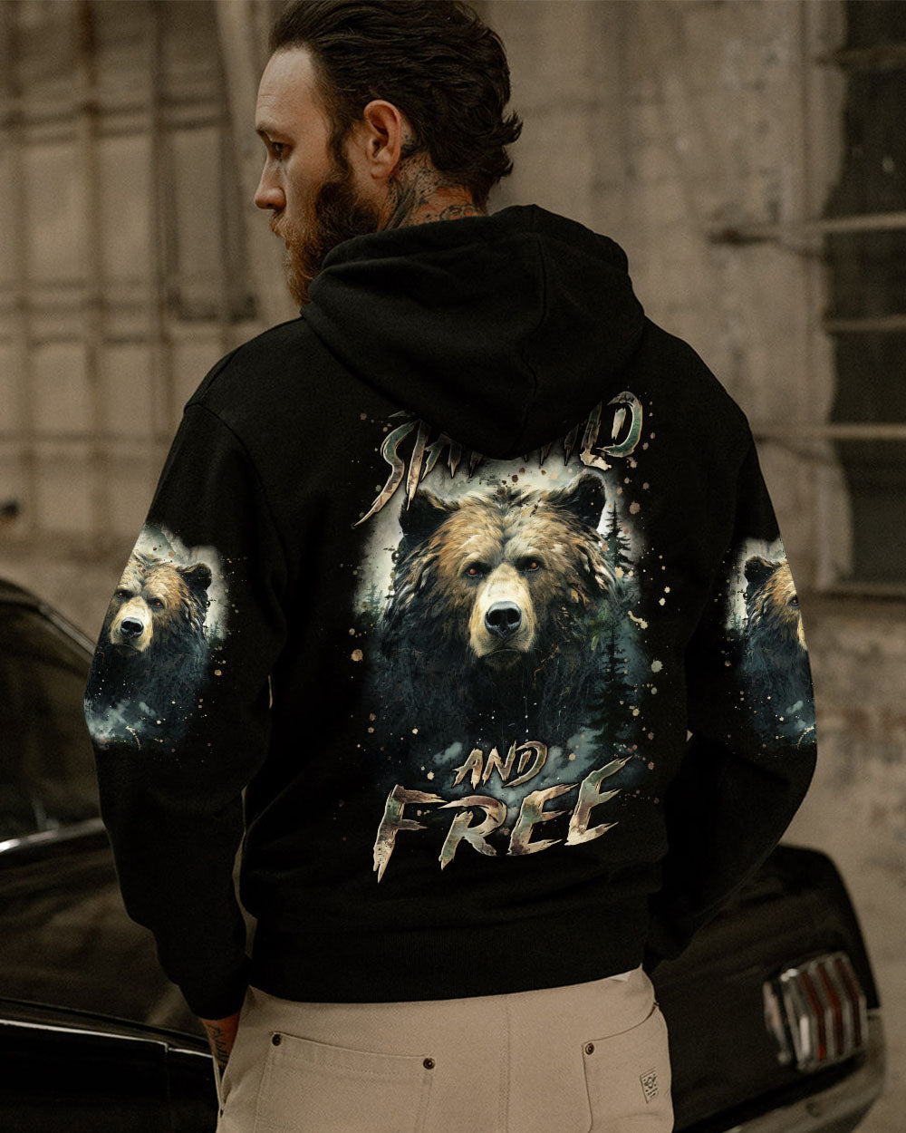 BLISSCORNERS STAY WILD AND FREE BEAR ALL OVER PRINT