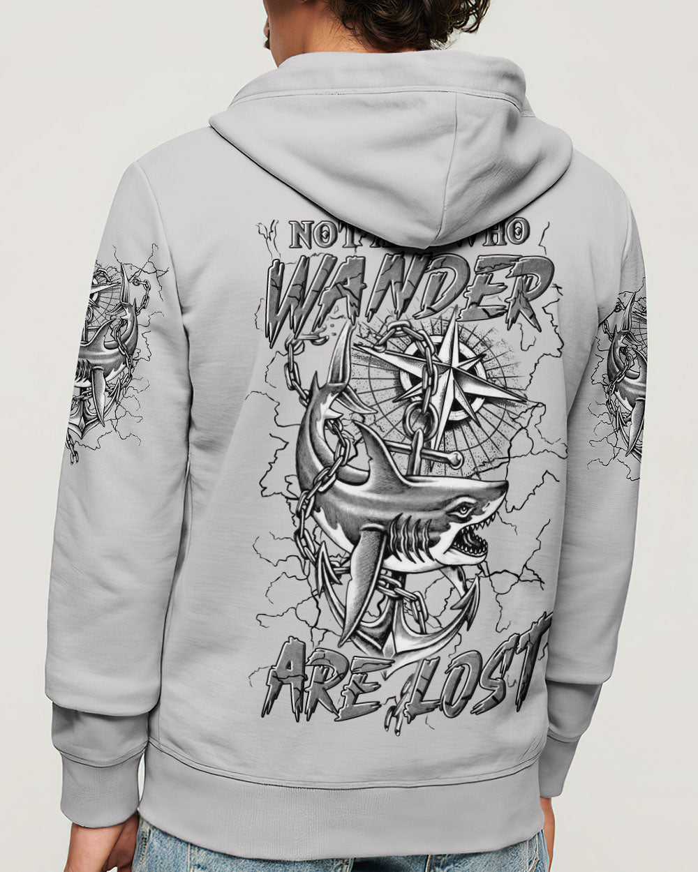 BLISSCORNERS NOT ALL WHO WANDER ARE LOST COMPASS ALL OVER PRINT