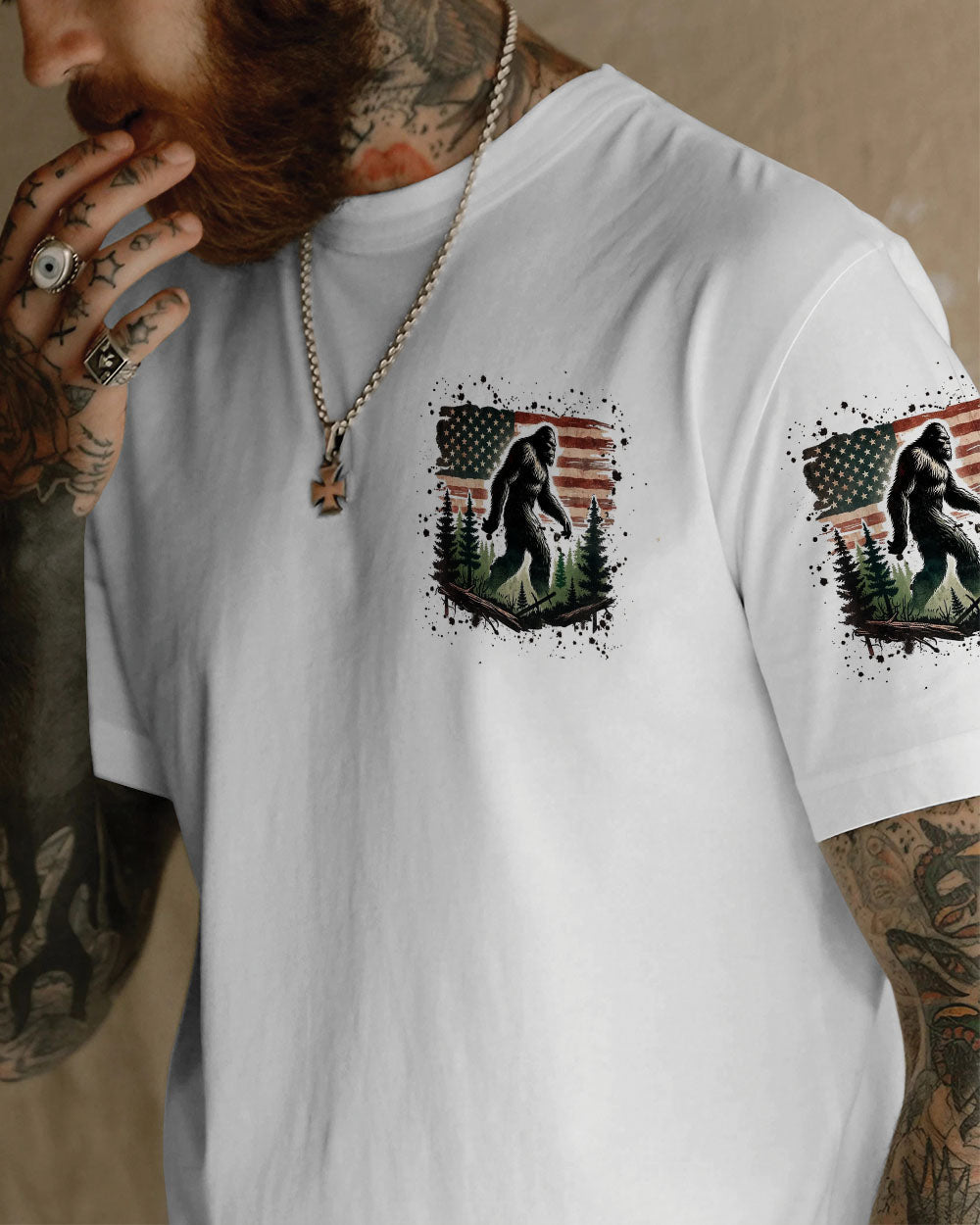 BLISSCORNERS AND INTO THE FOREST I GO BIGFOOT ALL OVER PRINT