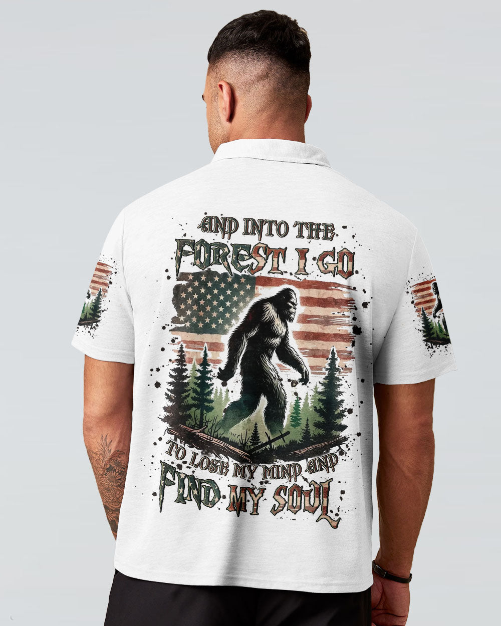 BLISSCORNERS AND INTO THE FOREST I GO BIGFOOT ALL OVER PRINT