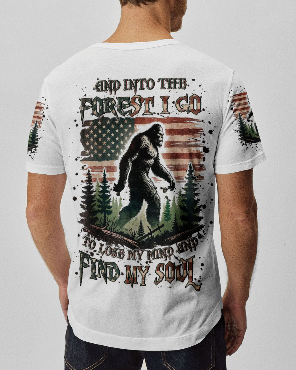 BLISSCORNERS AND INTO THE FOREST I GO BIGFOOT ALL OVER PRINT