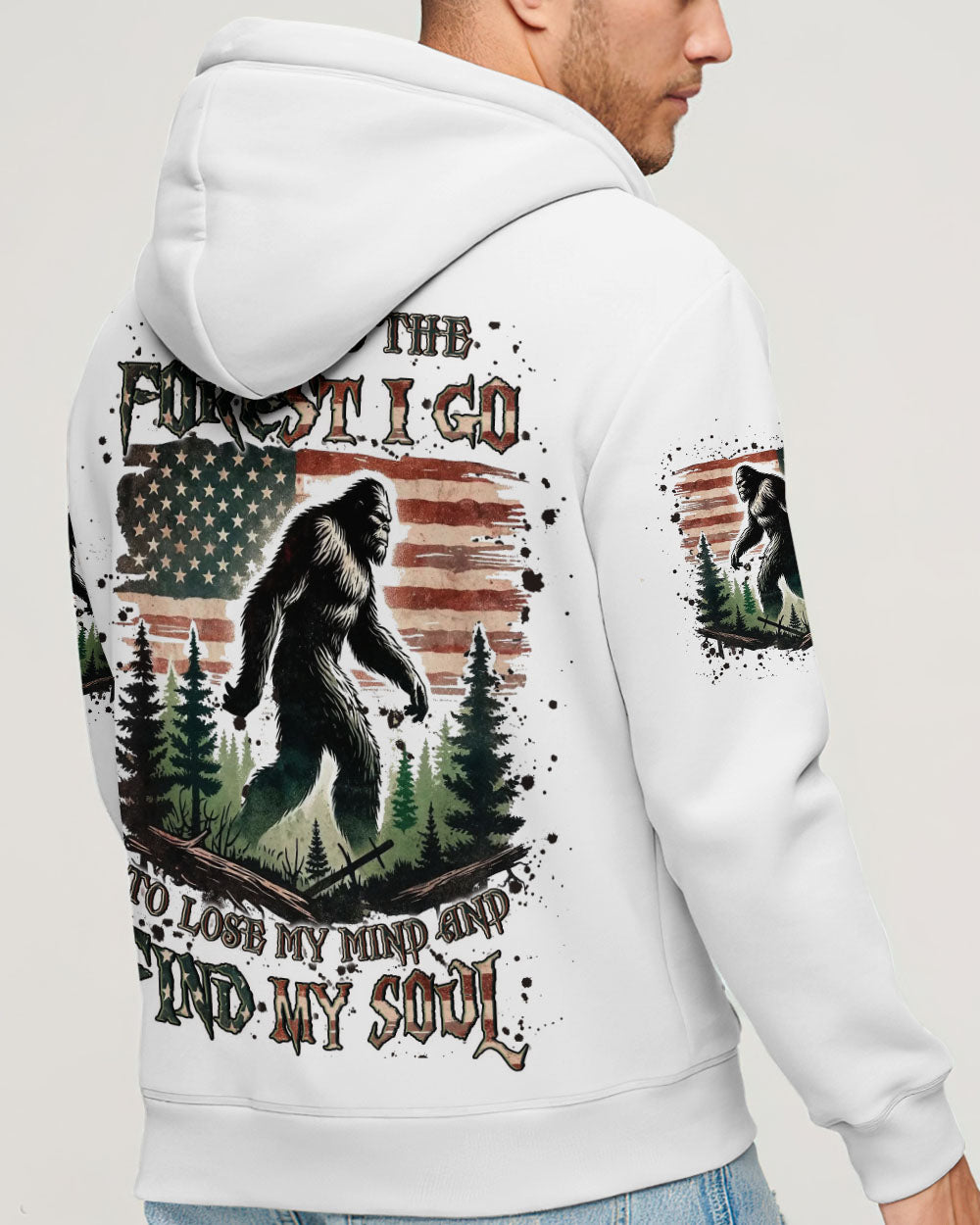 BLISSCORNERS AND INTO THE FOREST I GO BIGFOOT ALL OVER PRINT