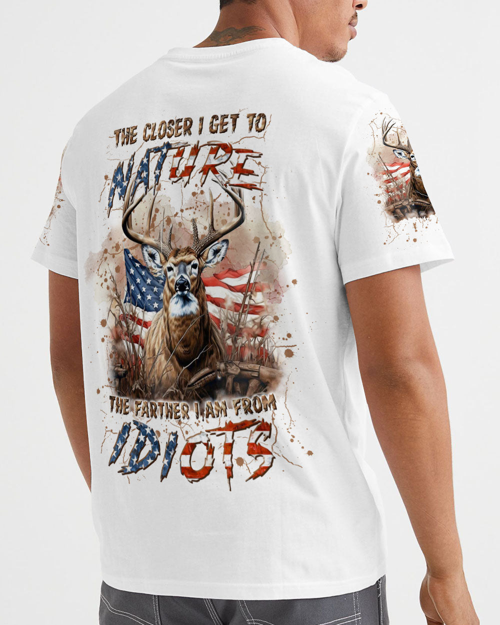 BLISSCORNERS THE CLOSER I GET TO NATURE DEER HUNTING ALL OVER PRINT