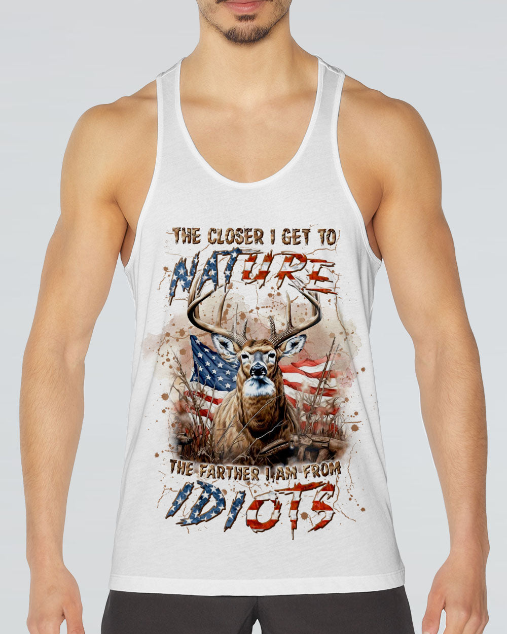 BLISSCORNERS THE CLOSER I GET TO NATURE DEER HUNTING ALL OVER PRINT