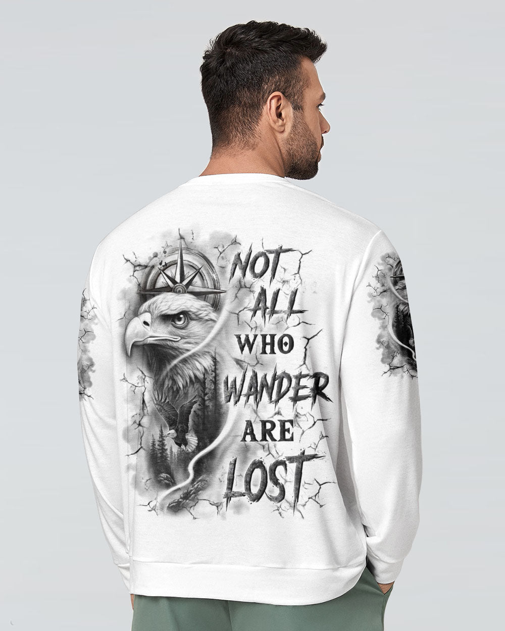 BLISSCORNERS NOT ALL WHO WANDER ARE LOST COMPASS ALL OVER PRINT