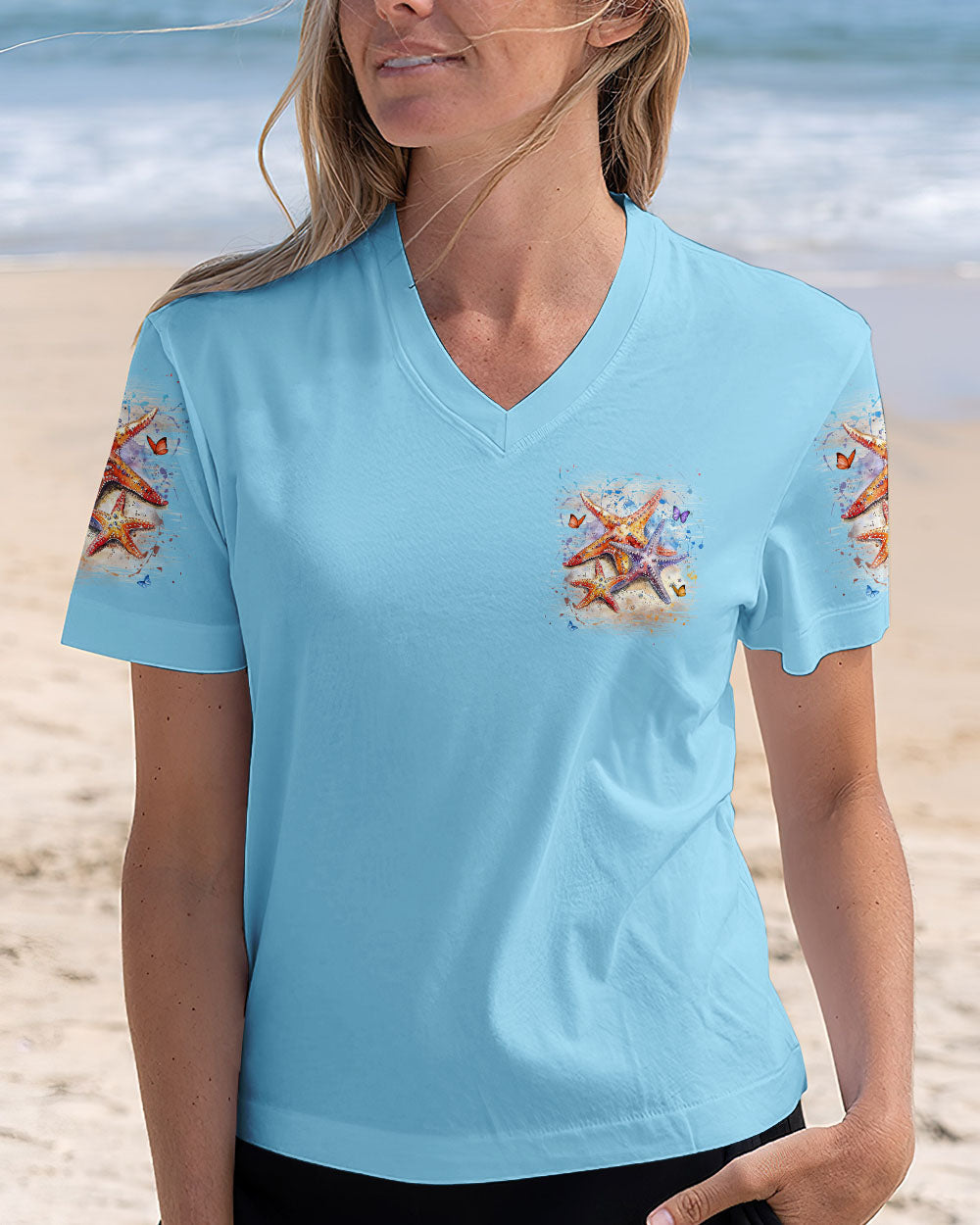 BLISSCORNERS SMELL THE SEA FEEL THE BREEZE STARFISH ALL OVER PRINT