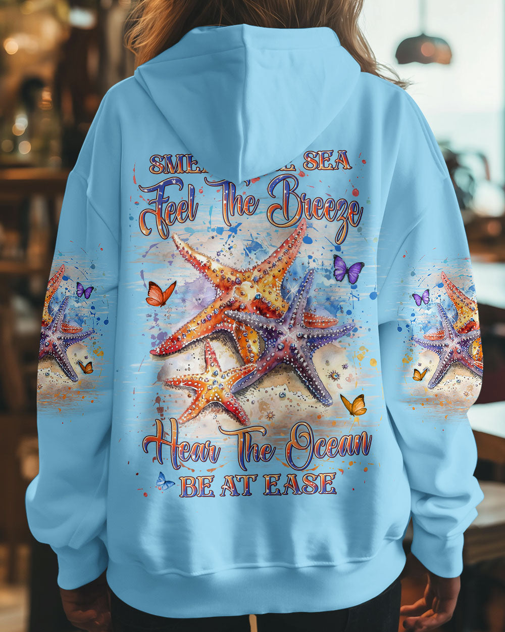 BLISSCORNERS SMELL THE SEA FEEL THE BREEZE STARFISH ALL OVER PRINT
