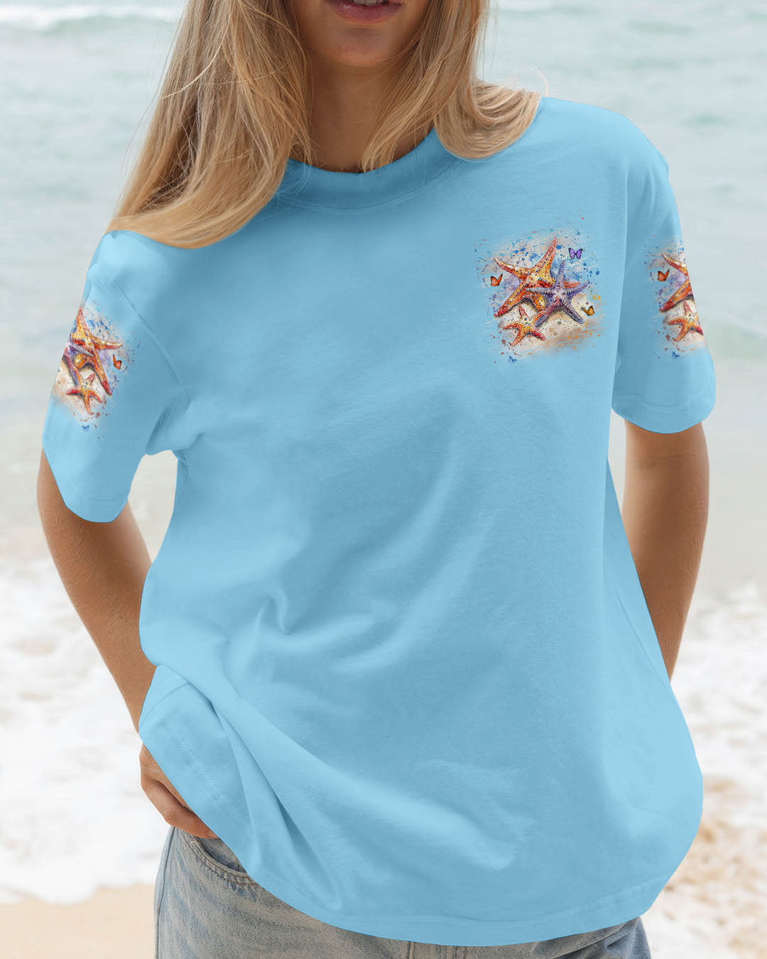 BLISSCORNERS SMELL THE SEA FEEL THE BREEZE STARFISH ALL OVER PRINT