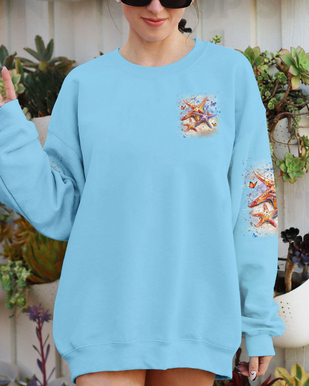 BLISSCORNERS SMELL THE SEA FEEL THE BREEZE STARFISH ALL OVER PRINT