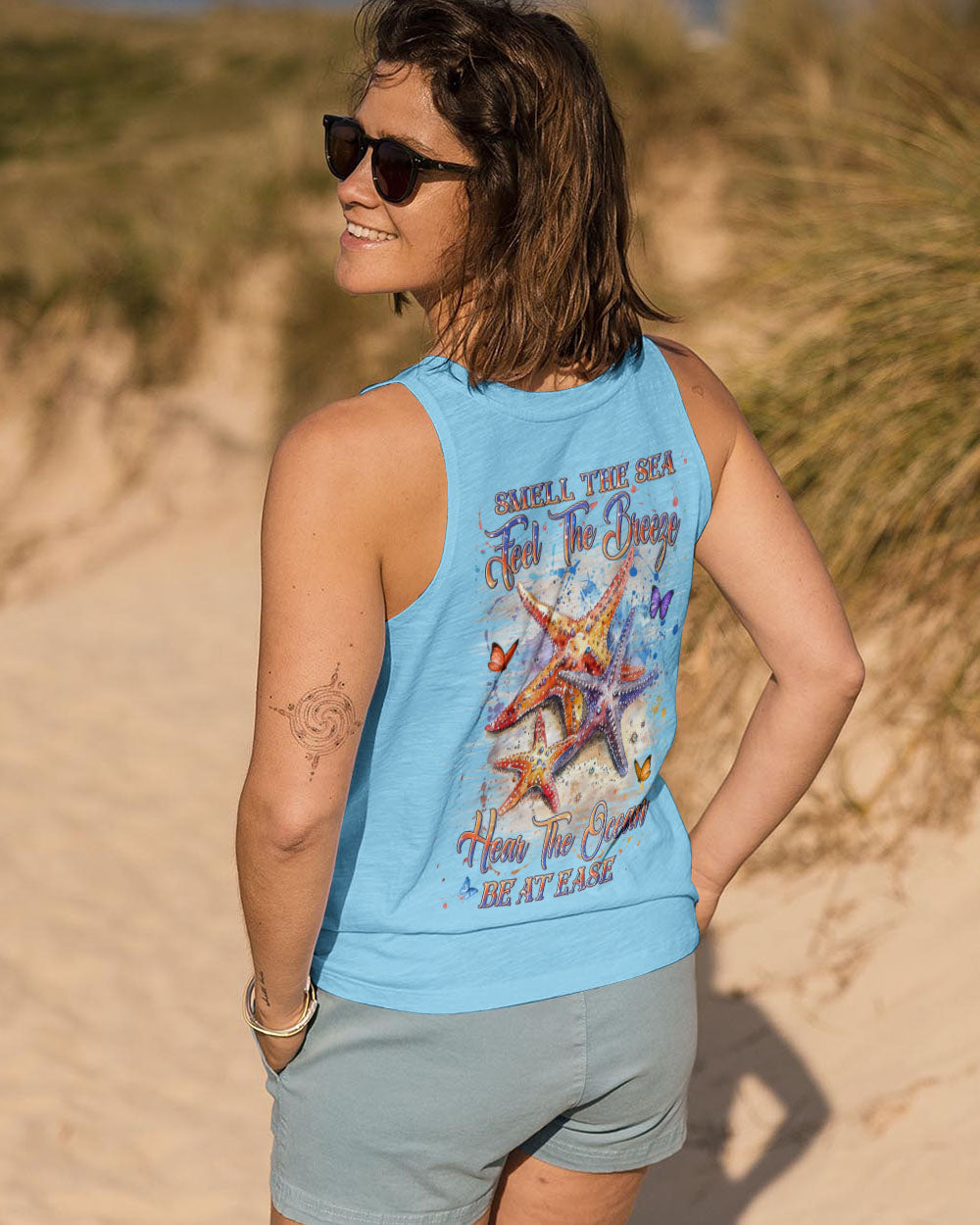BLISSCORNERS SMELL THE SEA FEEL THE BREEZE STARFISH ALL OVER PRINT