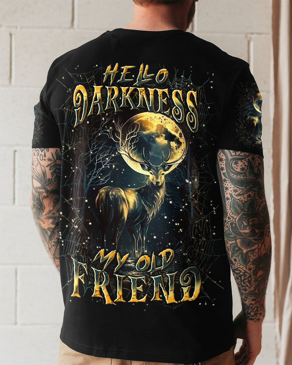 BLISSCORNERS HELLO DARKNESS MY OLD FRIEND DEER ALL OVER PRINT
