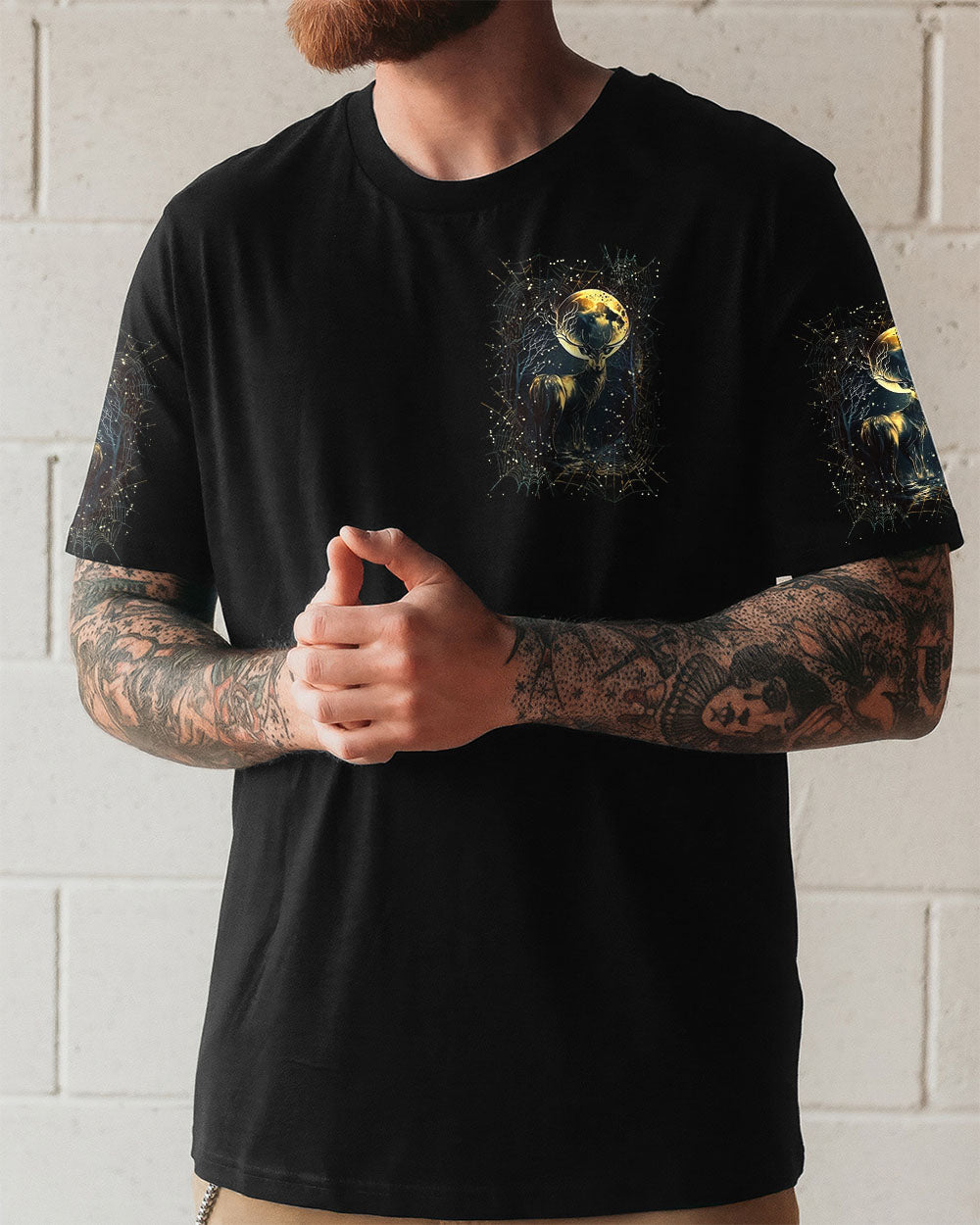 BLISSCORNERS HELLO DARKNESS MY OLD FRIEND DEER ALL OVER PRINT