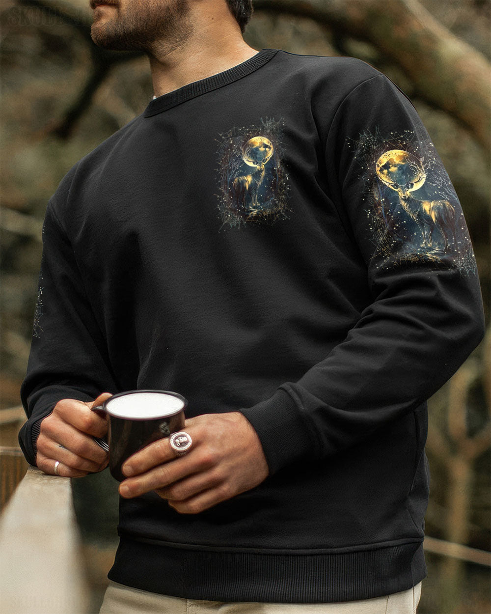 BLISSCORNERS HELLO DARKNESS MY OLD FRIEND DEER ALL OVER PRINT