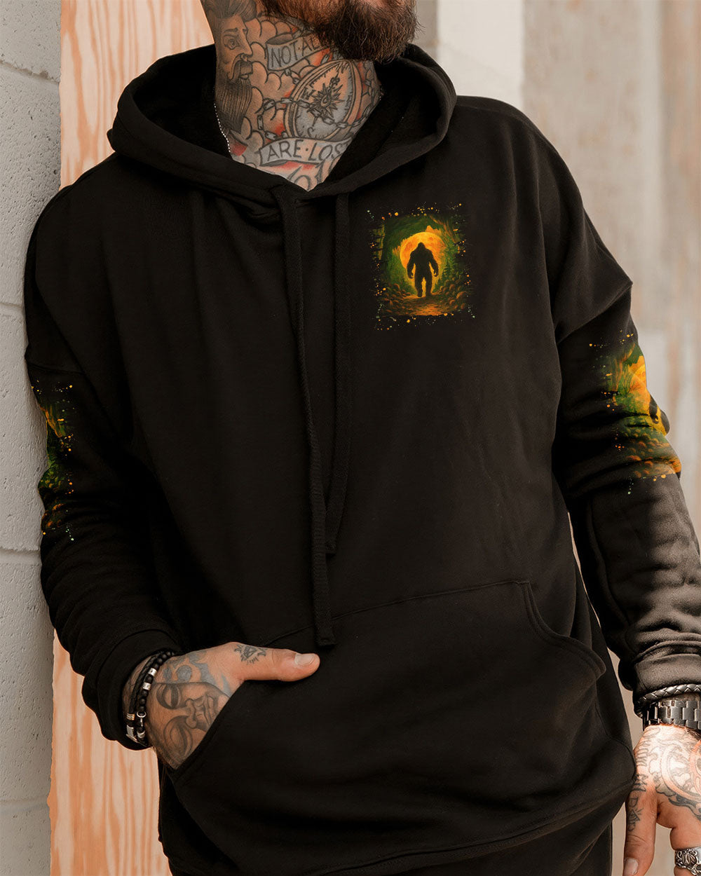 BLISSCORNERS AND INTO THE FOREST I GO BIGFOOT ALL OVER PRINT