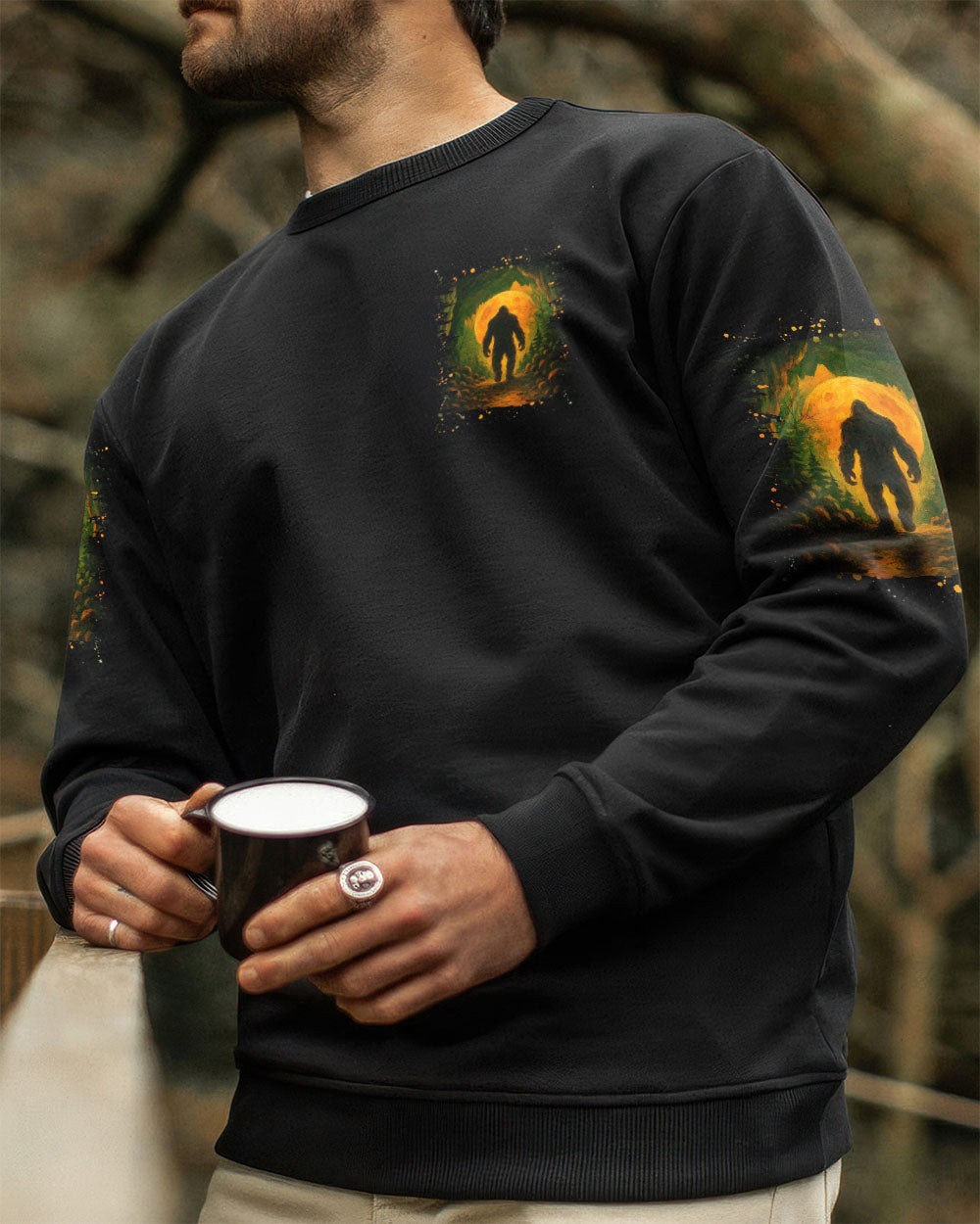 BLISSCORNERS AND INTO THE FOREST I GO BIGFOOT ALL OVER PRINT