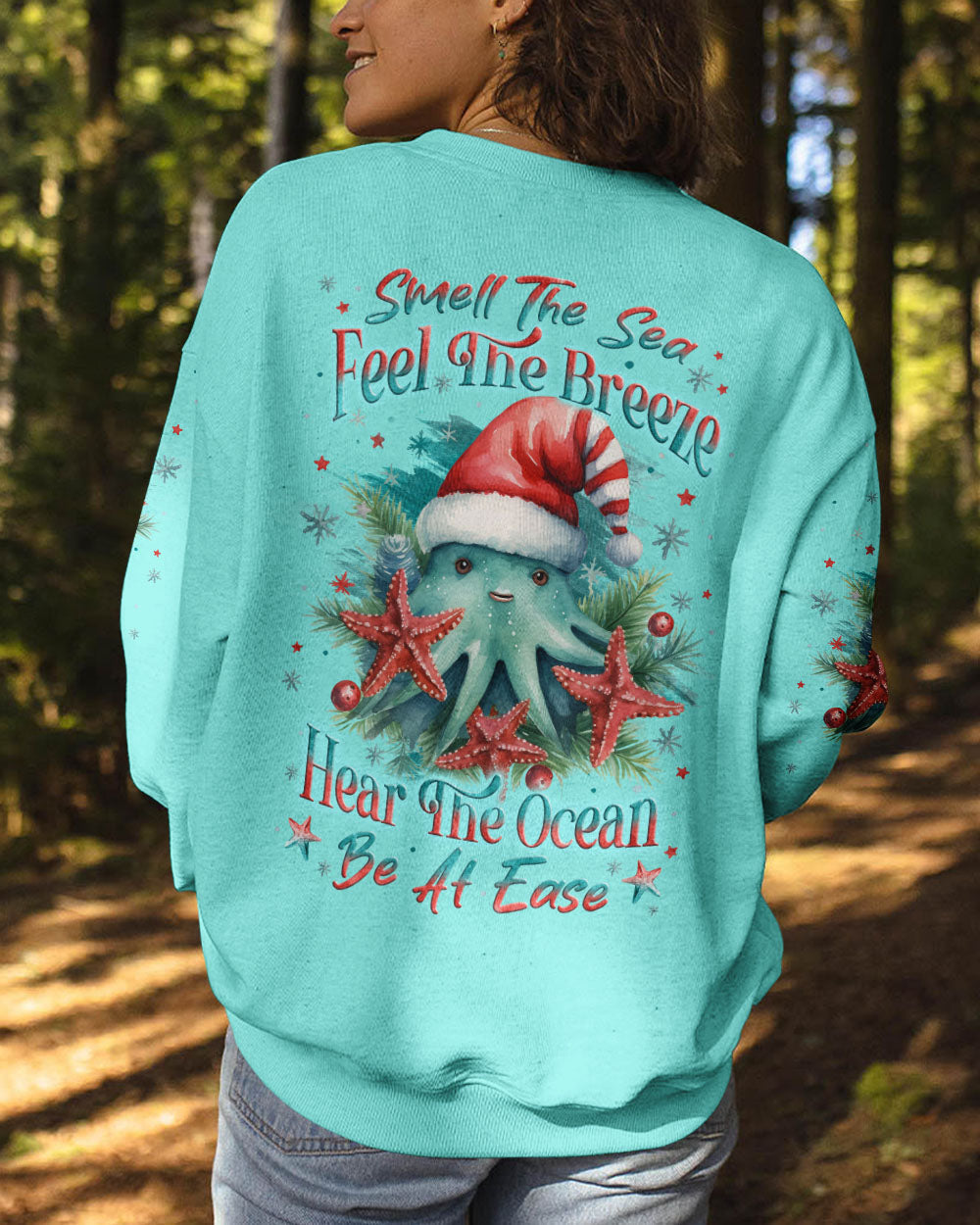 BLISSCORNERS SMELL THE SEA FEEL THE BREEZE CHRISTMAS STARFISH ALL OVER PRINT