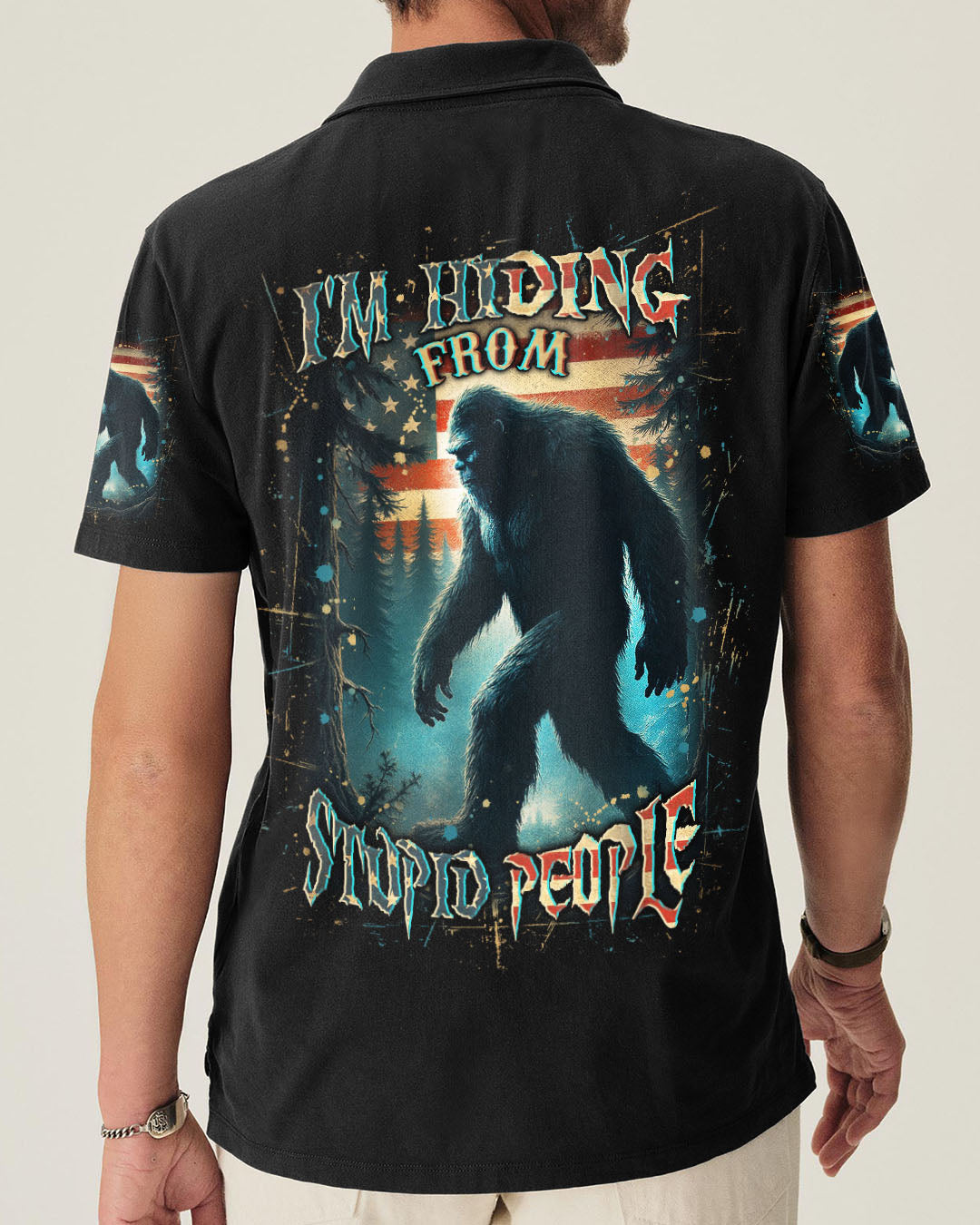 BLISSCORNERS I'M HIDING FROM STUPID PEOPLE BIGFOOT ALL OVER PRINT