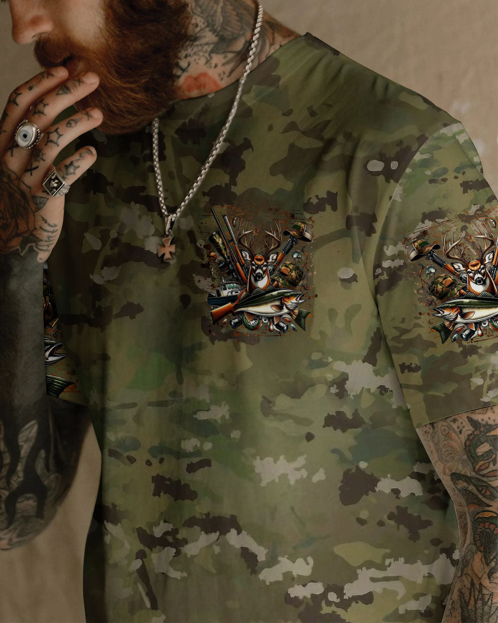 BLISSCORNERS FISHING SOLVES MOST OF MY PROBLEMS HUNTING ALL OVER PRINT