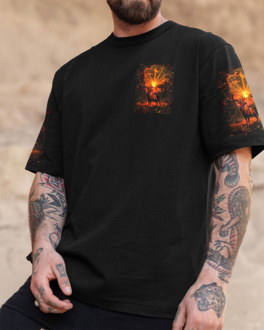 BLISSCORNERS AND INTO THE FOREST I GO DEER ALL OVER PRINT