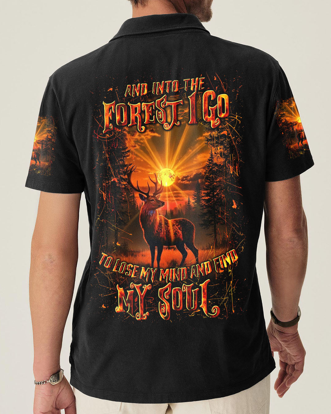 BLISSCORNERS AND INTO THE FOREST I GO DEER ALL OVER PRINT