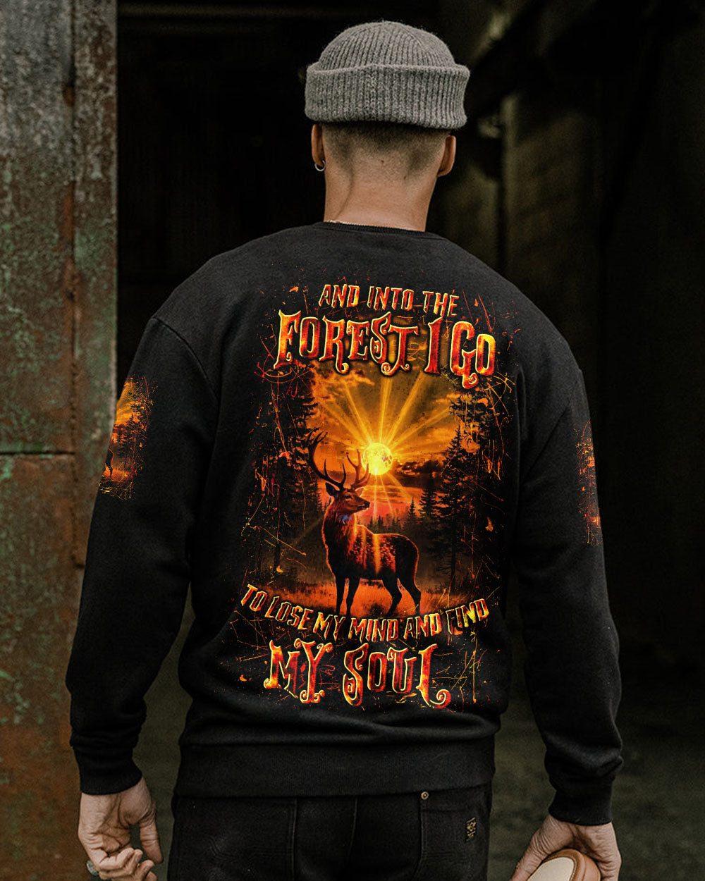 BLISSCORNERS AND INTO THE FOREST I GO DEER ALL OVER PRINT