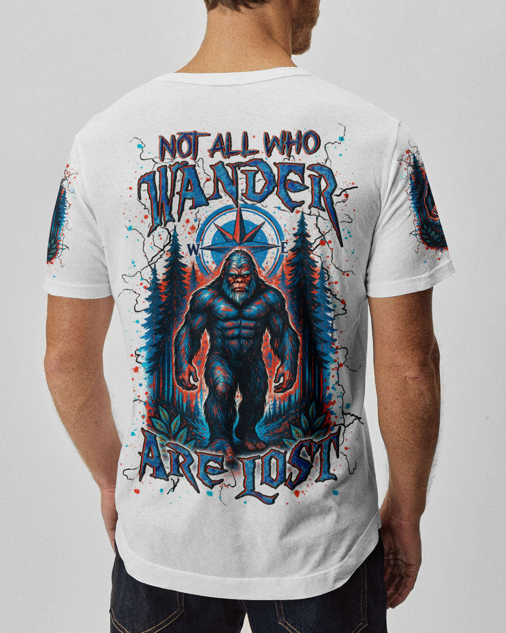 BLISSCORNERS NOT ALL WHO WANDER ARE LOST BIGFOOT ALL OVER PRINT