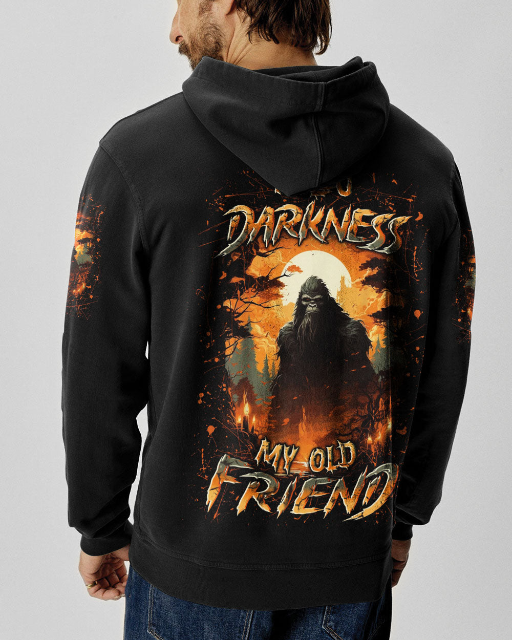 BLISSCORNERS HELLO DARKNESS MY OLD FRIEND BIGFOOT ALL OVER PRINT