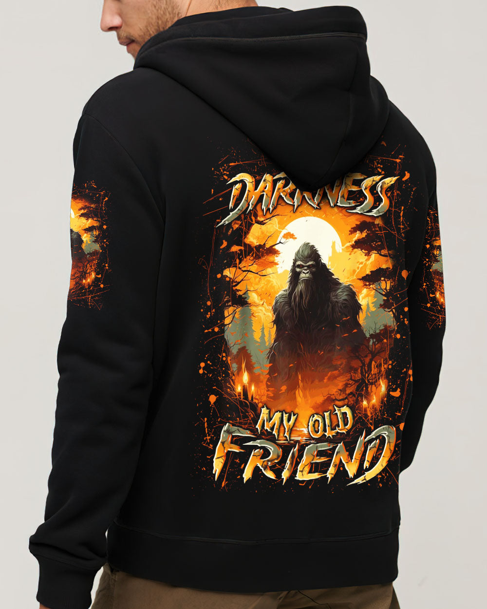 BLISSCORNERS HELLO DARKNESS MY OLD FRIEND BIGFOOT ALL OVER PRINT
