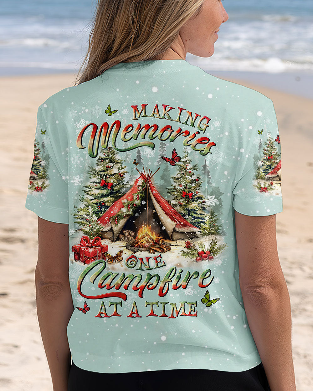 BLISSCORNERS MAKING MEMORIES ONE CAMPFIRE AT A TIME CHRISTMAS ALL OVER PRINT