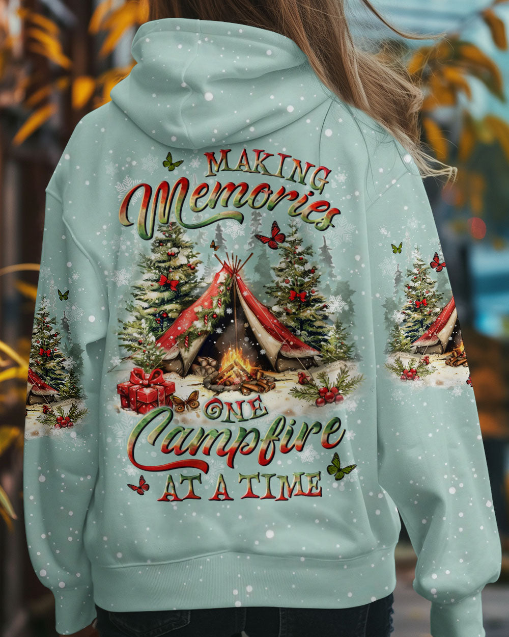 BLISSCORNERS MAKING MEMORIES ONE CAMPFIRE AT A TIME CHRISTMAS ALL OVER PRINT